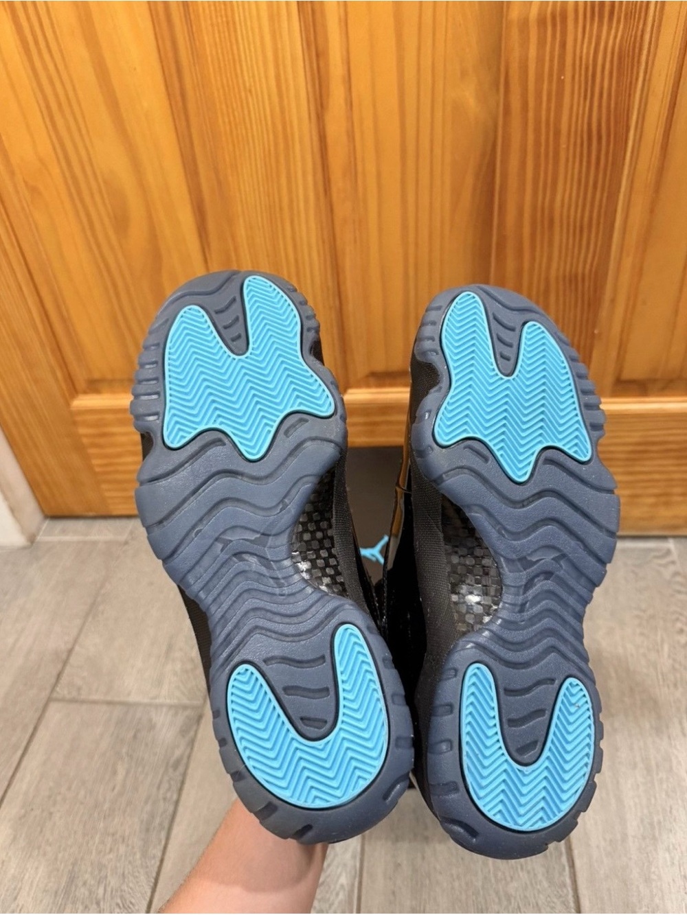 Jordan 11 Retro Black with Blue Jumpman - Picture 7 of 10